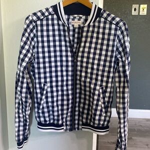 Women’s Boutique Checker Print zip up jacket